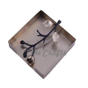 Porte-serviettes carré en fer noir pour mariage et dîner à la maison - Product Image 2
