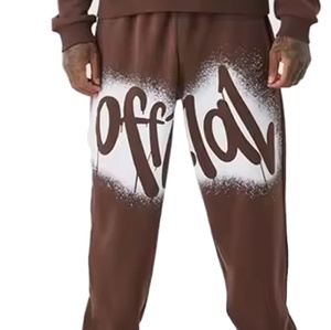 2025 mejor calidad 100% algodón de gran tamaño para hombres logotipo personalizado serigrafiado y estampado de pantalla desteñido al sol chándales transpirables para hombres - Product Image 3