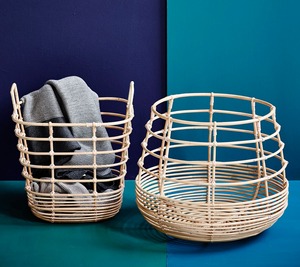 Ensemble de 2 paniers en rotin tressé à la main, paniers de rangement, vente en gros, écologiques, fabriqués au Vietnam - Product Image 3