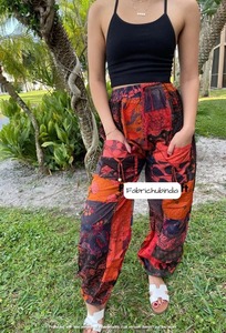 Pantalon sarouel patchwork multicolore Pantalon sarouel en rayonne Pantalon d'été pour femmes Vêtements de festival Vente en gros de Noël - Product Image 6