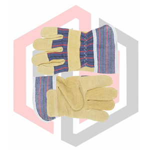 Gants de travail en cuir, paume complète, anti-chaleur, résistants à la déchirure, respirants, sans silicone, sans poudre, personnalisables, 26 cm - Product Image 6