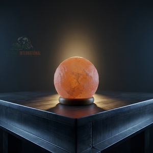 Lámpara de Sal Rosa del Himalaya en Forma de Bola, Tallada a Mano, Esfera de Sal Natural, Perfecta para Meditación, Relajación y Bienestar - Product Image 3