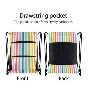 Sac à dos simple avec cordon de serrage, rangement spacieux, design léger, facile à transporter pour un usage quotidien - Product Image 2