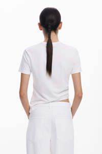 Camisetas Casuales de Mujer, Corte Regular, Estampado a Rayas, 100% Fibra de Bambú, Personalizables, para Todas las Temporadas - Product Image 4