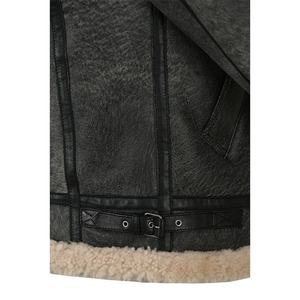Hommes de B3 Bomber en peau de Mouton En Cuir Veste En Peau de Mouton Cru Style Hiver Chaud En Fausse Fourrure Veste - Product Image 5