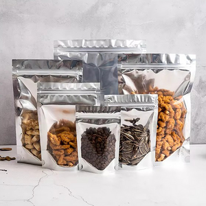 High Quality Moisture Proof Stand Up Pouch One Side Transparent One Side Aluminum Foil Resealable Zipper <b>Bag</b> for Food Packaging - Product Image 2