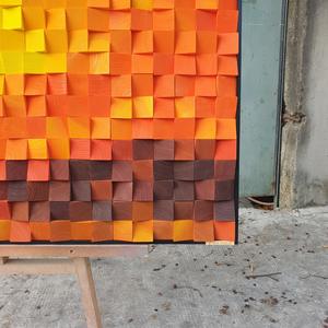 Panneau décoratif mural moderne de luxe fait main en bois 3D, nature morte, anniversaire, personnalisable, diffuseur de son vert, mariage, suspendu - Product Image 4