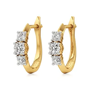 ต่างหูเพชรทรงห่วงสตาร์ไลท์ เอเลแกนท์ ฮักกี้ ฮูป - Product Image 2