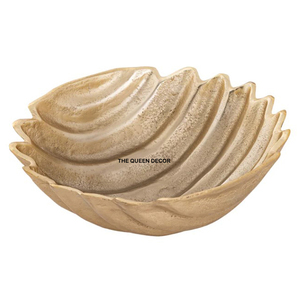 Two Difference Size Aluminum Metal Marble Base Embossed Hammered Gold Finish Decorative <b>Bowl</b> Modern Kitchenware - Product Image 4
