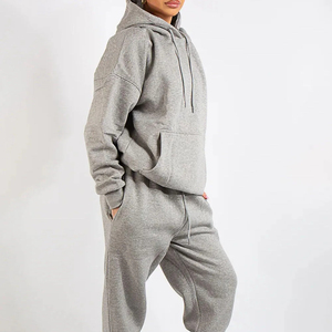 Vêtements de sport 100% coton pour femmes, ensembles de survêtements de nouvelle conception, sweat-shirt à capuche et pantalon de jogging pour l'hiver - Product Image 4