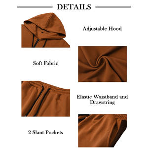 ชุดวอร์มมีฮู้ดสำหรับผู้ชายชุดกีฬา2ชิ้นชุดวิ่งชุดวอร์มมีซิปสำหรับใส่เล่นกีฬาฤดูหนาว - Product Image 6