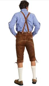 Shemax Trachten กางเกงขาสั้นผู้ชาย lederhosen สีเทา OEM แบบกำหนดเองใหม่บาวาเรีย Oktoberfest Lederhosen - Product Image 4