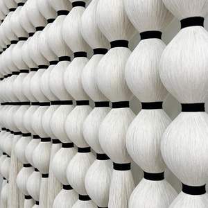 Grand tapis mural mexicain en macramé de luxe Zacaton encadré pour la décoration intérieure, décoration murale, décoration de salon, décoration de chambre - Product Image 2