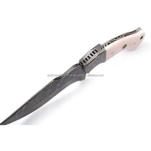 Couteau de chasse Damas fait main personnalisé avec étui en cuir Couteaux de chasse de haute qualité à vendre - Product Image 4