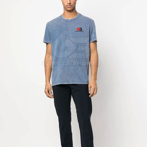 Premium 100% algodón hombres ácido lavado camiseta lavado acabado lavado Casual desgaste clásico hombres ácido lavado camiseta - Product Image 2