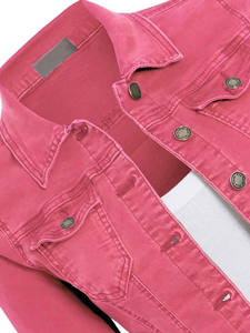 Chaqueta Vaquera Informal Personalizada de Fábrica al por Mayor para Mujer, Tallas Grandes y Altas, Chaqueta Trucker, Chaqueta de Mezclilla para Mujer, 100% Algodón - Product Image 5