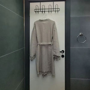 Waffle Bathrobe with <b>Towel</b> Inside Quick Drying Cotton Long Sleeve Colorful Soft <b>Dressing</b> <b>Gown</b> Women Man Bathrobe - Product Image 1