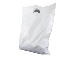 Sacs de courses en plastique réutilisables avec poignées découpées et soufflets latéraux en PE, prêts à être expédiés, tailles et couleurs assorties, vente en gros - Product Image 6