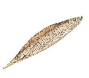 Soporte para varitas de incienso de alta venta Bandeja para recoger cenizas de incienso con forma de barco de hoja con acabado antiguo. - Product Image 2