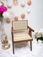 Chaise de salle à manger pliante en rotin mobilier d'extérieur dossier en bois massif cesca chaise en rotin