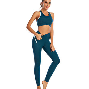 Nueva llegada de las mujeres Reversible sin costuras gimnasio Fitness desgaste logotipo personalizado Delgado correr Atlético Yoga conjunto sólido entrenamiento Yoga conjuntos - Product Image 2