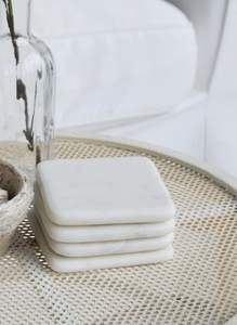 LATEST Natural Marble SQUARE Coaster With Accent Elegant LOOK PERFECT NEW Coaster for Home Decor and <b>Table</b> <b>Protection</b> - Product Image 3
