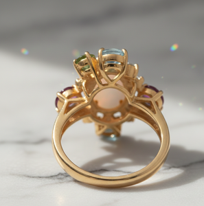 Boucles d'oreilles artisanales multi-tones et multi-formes en argent sterling 925, plaqué or 18 carats, bague pour usage quotidien, taille US 6, à prix de gros - Product Image 5