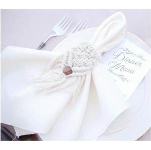 Good Seller High quality best selling macrame wooden <b>frame</b> napkin ring for restaurant wedding decoration from India - Product Image 2