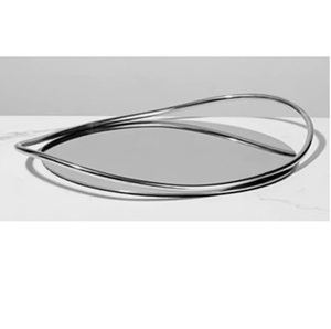 Plateau de service de qualité supérieure avec finition argentée pour la décoration de table à manger à la maison et à l'hôtel, plateau de service de qualité - Product Image 5