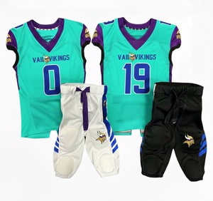 บริการ OEM ราคาถูก เสื้อฟุตบอลอเมริกันพิมพ์ลายดิจิทัล ชุดทีม ไซส์ใหญ่ ระบายอากาศ แห้งเร็ว โพลีเอสเตอร์ 100% สำหรับทุกเพศ - Product Image 3