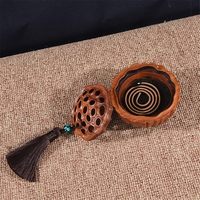 Brûleur d'encens en bois de rose, diffuseur d'arômes pour cérémonie du thé, boîte en ébène africain, brûleur d'encens en bois de lotus