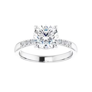 Anillo de compromiso redondo con diamante cultivado en laboratorio certificado de dos quilates, brillante, oro sólido de 14K, engaste de garras F-VS2, para amantes de la joyería. - Product Image 3