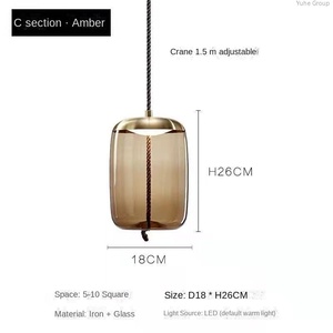 Lámpara de Techo Moderna de Estilo Nórdico para Restaurante, Hierro y Vidrio, Altura Ajustable de 1 m, LED Blanco Cálido Regulable, Fácil Instalación - Product Image 6