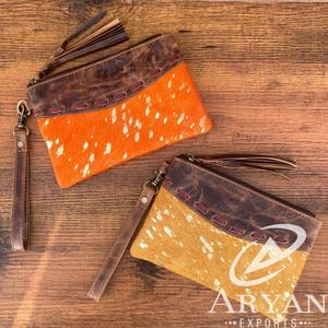 Nouvel arrivage de pochette à fermeture éclair multifonctionnelle pour femmes en cuir véritable métallisé pour cartes de vachette portefeuille pour femmes - Product Image 1