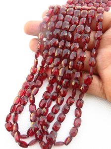 ลูกปัดสอบเทียบขนาด4 "6x8มม. พลอยโกเมนแอฟริกันเกรดท็อป - Product Image 3