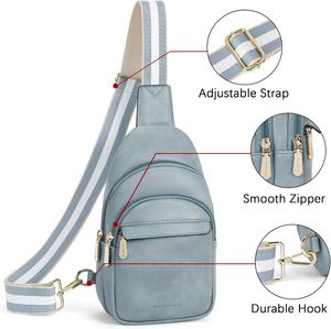 Sac bandoulière élégant en <span class=keywords><strong>cuir</strong></span> pour <span class=keywords><strong>femme</strong></span> avec sangle réglable et fermeture étanche, sac de poitrine, fabricant de sacs à main - Product Image 4