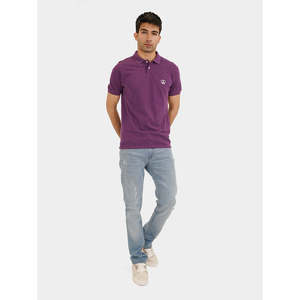 Chemise d'été MELKER coupe classique en coton respirant tricoté à manches courtes, taille XL, avec broderie, couleur foncée - Product Image 4