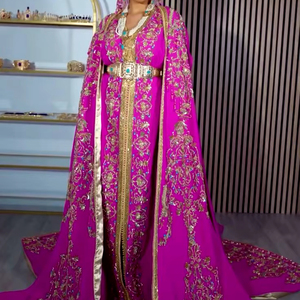 NEW--BEAUTIFUL & SUPERBE BRODERIE ZARI DABKA LOURDE SUR TAKCHITA CAFTAN DE CRÉATEUR AVEC ROBE DE TRAIL POUR FÊTE ET Mariage = 2024 - Product Image 1