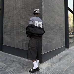 Moda Forward Oversize Boxy camiseta personalizada pantalla impresa malla Jersey 100% algodón tejido caída hombro diseño - Product Image 4