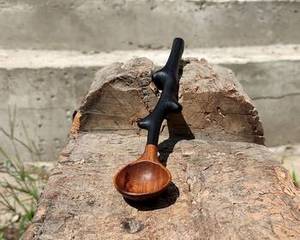 Elegante juego de cucharas de madera maciza marrón, cubiertos pulidos con espejo para restaurantes y hoteles para bodas, hechos en la India - Product Image 3