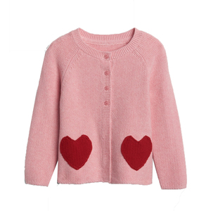 Suéter Cárdigan de Punto para Mujer, de Algodón/Lana, con Bordado de Corazón, Botones, para Uso en Hermandades y Fraternidades, con Logotipo Frontal, Estilo Universitario - Product Image 5