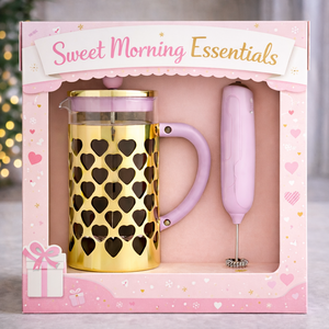 Juego de Prensa Francesa con Espumador de Leche, Juego de Regalo para Café <span class=keywords><strong>Dulce</strong></span> por la Mañana para el Hogar - Product Image 1