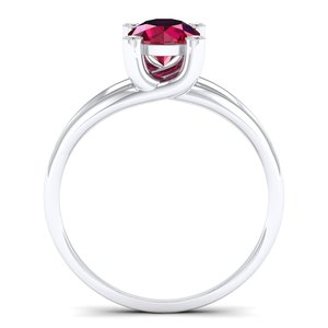 Bagues de fiançailles REYES luxueuses en argent sterling 925 avec moissanite VVS, taille ronde, pierre précieuse rubis 0,84 carats pour femmes - Product Image 4