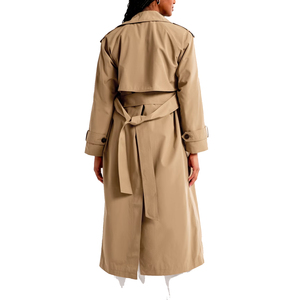 Manteau trench vintage pour femme avec ceinture |   Manteau long sur mesure OEM ODM pour femmes |   Vêtements d'extérieur de mode en gros, directement de l'usine - Product Image 3