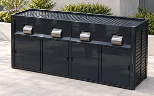 Îlot de gestion des déchets en acier inoxydable écologique de 1100 L, 4 pièces, fabriqué en Turquie - Product Image 4
