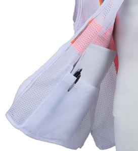 Veste fluorescente en polyester à fermeture éclair pour hommes personnalisée avec gilet de sécurité en maille réfléchissante respirant et logo-Poches incluses - Product Image 3