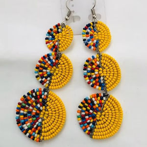 Fantaisie À La Mode À La Main Mardi Gras Coeur Perlé Broderie Boucle D'oreille Élégant Belle Mignon Nouveau Design De Luxe À La Mode De L'Inde - Product Image 5