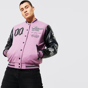 Venta caliente personalizado Chenille bordado parche chaquetas de los hombres de cuero manga de béisbol Letterman Varsity chaquetas - Product Image 5