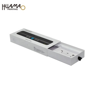 Custom Drawer Electronics Packaging <b>Box</b> with Clear Window Rigid White Gift <b>Box</b> with Black Ribbon Puller for Bluetooth Speaker - Product Image 3