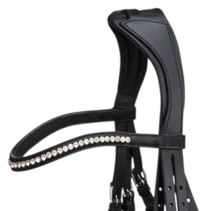 Cuir souple de qualité supérieure confortable Durable Dressage cheval Tack anatomique anglais Snaffle bride rembourré couronne muserolle réglable - Product Image 2